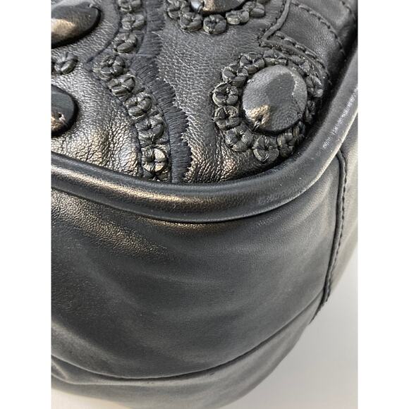 BRIGHTON LOCK HEART ISSIE BLACK LEATHER HOBO RARE FIND - Picture 10 of 16